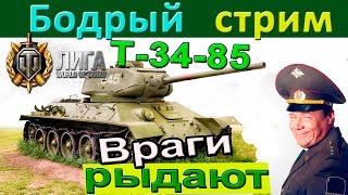 Т-34-85 | Бодрый стрим. Никаких кустов, но враги мрут и плачут перед Т 34 85