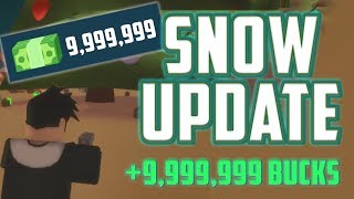 SNOW UPDATE FREE BUCKS CODES IN ROBLOX ISLAND ROYALE