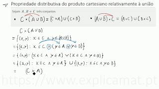 Propriedade Distributiva do Produto Cartesiano Relativamente à União