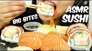 ASMR SASHIMI + SUSHI ROLL (Eating Sounds) *BIG BITES NO TALKING | SAS-ASMR