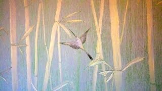 Бамбук из декоративной штукатурки (пано). Bamboo from plaster (mural).