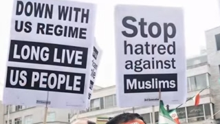 ‘Americans welcome’: Iranians display anti-Trump, pro-US slogans on national holiday