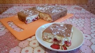 Простой десерт/шарлотка/пирог с начинкой из яблок и красной смородины
