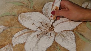 Мастер класс Как нарисовать цветы своими руками по декоративной штукатурке *Необычный декор стен*