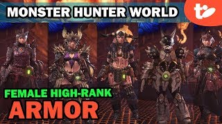 Monster Hunter World Female Armor Sets, Skills & Color Editor | High Rank (Part 2)