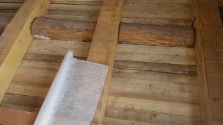 стройка дома часть 4 утепление пола потолка опилом