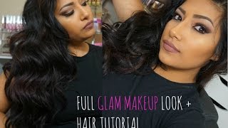 FULL GLAM Get Ready With Me + HOWTO: Curl Your Hair TALK THROUGH TUTORIAL