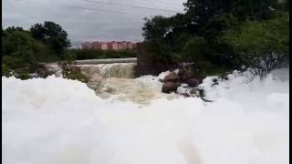 Flooding and Heavy foam at allwyn colony in hyderabad by Heavy Rainfall