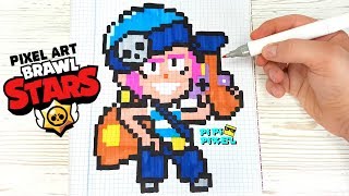 ПЕННИ  из ИГРЫ BRAWL STARS РИСУНКИ ПО КЛЕТОЧКАМ - PIXEL ART