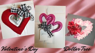 How to make 3 Easy and Inexpensive Valentine’s Day Wreaths Dollar Tree ❤️