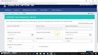 GSTR1 /  how to fill Credit& Debit note for registered persons in english by CA.Bhavishyasri
