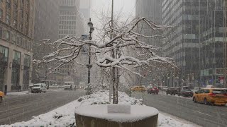 Spring snow storm slams New York City