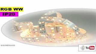 Strip LED large RGB-WW de 15mm IP20 - Double assemblage de LED 5050