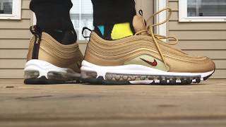 NIKE AIR MAX 97 OG METALLIC GOLD ON FOOT LOOK!!!! ??
