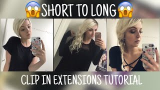 CLIP IN HAIR EXTENSIONS ON SHORT HAIR! (TUTORIAL)