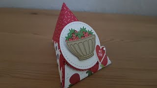 Anleitung: Raffinierte Dreiecksbox ohne kleben mit Produkten von Stampin'Up!
