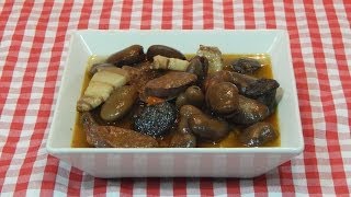 Habas con chorizo y morcilla receta fácil