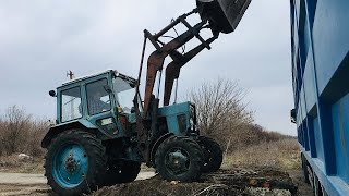 ПОГРУЗКА СОИ МТЗ 82 С ПОГРУЗЧИКОМ КУН