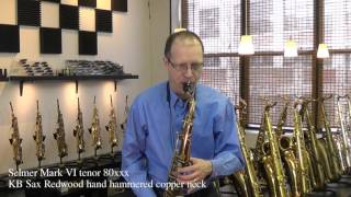 KB Sax necks comparison on Selmer Mark VI 80k tenor
