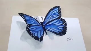 How to Paint a 3D Butterfly in Acrylic / Watercolour