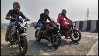 R15 v3 vs Pulsar Ns200 vs Apache 200 4v Race | Higway battle | TopEnd