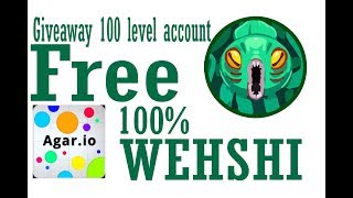 Agar.io 100 level Account Free Wehshi Giveaway