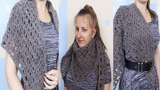 УЗОР ДЛЯ ШАЛИ КРЮЧКОМ + СХЕМА | АЖУРНЫЙ УЗОР КРЮЧКОМ | ШАЛЬ ИЛИ ШЕЙНЫЙ ПЛАТОК КРЮЧКОМ