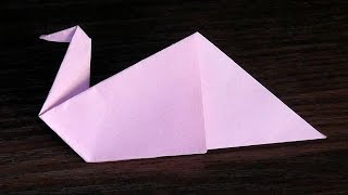 Оригами птица (лебедь) из бумаги (для начинающих)