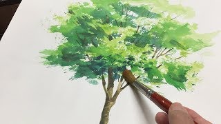 Рисование дерева акварелью ?✍️ Приятное и красивое видео