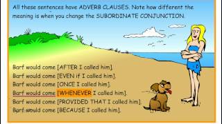 What is a SUBORDINATE CONJUNCTIONS - Easy English Grammar - Although, Because, If, Than