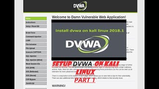 DVWA  SETUP ON KALI LINUX PART 1 (DAMN VULNERABLE WEB APP)  || TEST YOUR HACKING SKILLS  **2019**