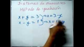 Sistemas de ecuaciones: Igualación. Aprende matemáticas