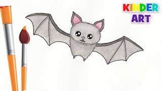 Как нарисовать летучую мышь поэтапно. Рисунки на Хэллоуин |How to draw a bat