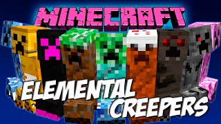 ELEMENTAL CREEPERS MOD MINECRAFT ESPAÑOL | Creepers elementales y randoms