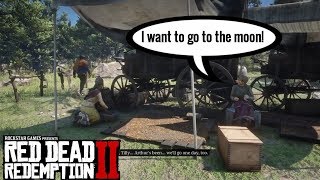 Has Arthur ever been to the Moon? (Funny Camp Encounter) | Red Dead Redemption 2