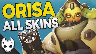 Overwatch - ORISA ALL LEGENDARY SKINS - EMOTES AND MORE