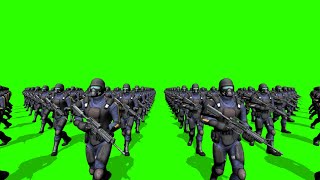 Soldados Andando #2 - Soldiers Walking #2 / Green Screen - Chroma Key