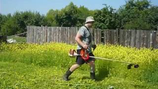 Как правильно работать бензокосой STIHL FS250.