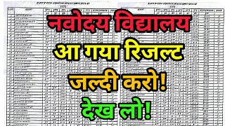 Jawahar Navodaya Vidyalaya Entrance Exam 2020 Result, JNV 6th Class Result 2020, Navodaya Class 6th