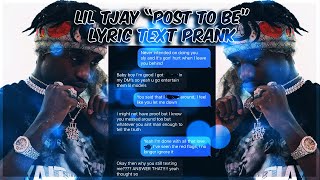 LIL TJAY "POST TO BE" LYRIC TEXT PRANK ON EX GIRLFRIEND!
