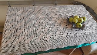 Прямоугольная скатерть филейное вязание крючком