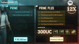 Prime plus subscription in pubg mobile, bp into uc free, pubg sarkar,
