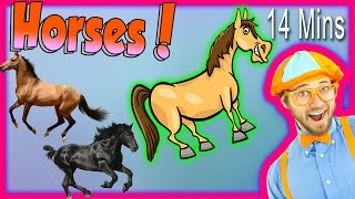 Horses for Children - Learn Farm Animals for Kids. The Horse Song from Blippi