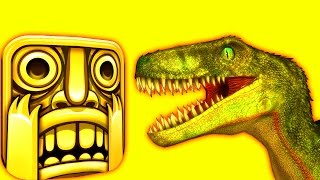 TEMPLE RUN with RAPTORS  ♫  3D animated  DINOSAUR-GAME mashup ☺ FunVideoTV - Style ;-))