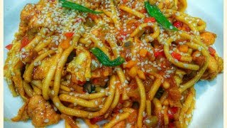 Лапша по китайский в кисло-сладком соусе!!!