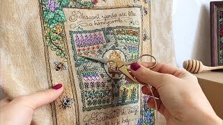 Вышивка крестиком. Готовые работы Sunflower sampler и Gathering Honey. Текущие процессы