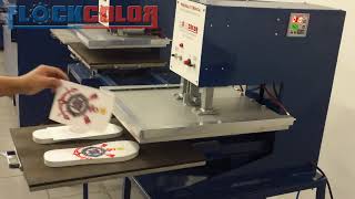 Máquina pneumática para estampar chinelo personalizado