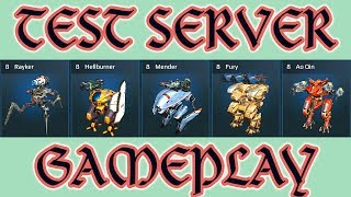 War Robots Rayker Hellburner Mender Fury Ao Qin Test Server Gameplay
