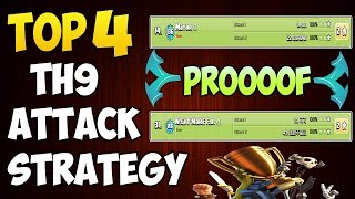 TOP 4 TH9 BEST WAR ATTACK STRATEGY 2018 | 3 STAR ANY BASE | Clash of Clans