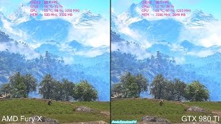 Far Cry 4 AMD Fury X Vs GTX 980 TI Frame Rate Comparison